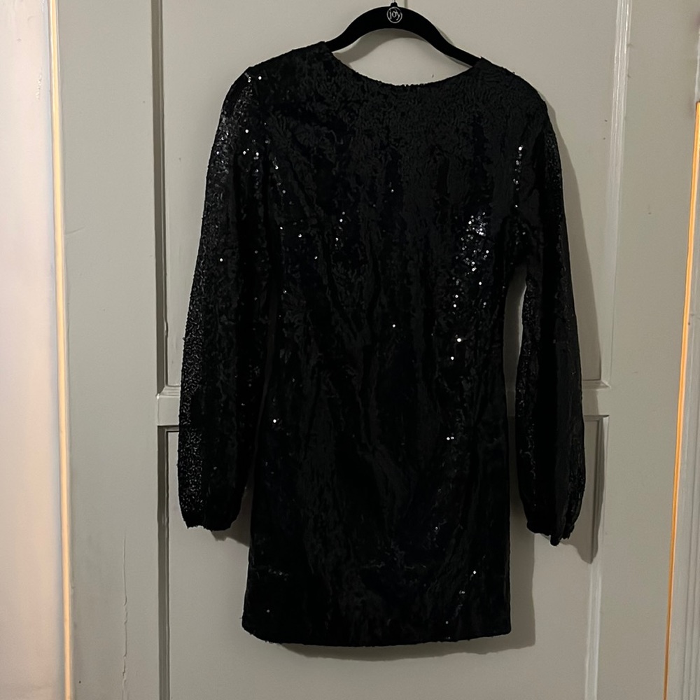 Black Sequins Mini Dress XS